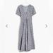 Madewell Dresses | Madewell Embroidered Gingham Faux-Wrap Tie Waist Dress | Color: Blue/White | Size: S