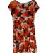 Michael Kors Dresses | Michael Kors Floral Skater Dress Fit And Flare Size Medium | Color: Brown/Orange | Size: M