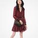 Michael Kors Dresses | Michael Kors Plaid Ruffled Jacquard Dress L Nwt | Color: Purple/Red | Size: L