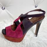 Jessica Simpson Shoes | New Jessica Simpson Bendie Cranberry Orange Purple Black Platform Sandal - S7.5 | Color: Orange/Purple | Size: 7.5