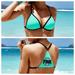 Pink Victoria's Secret Swim | New Victoria's Secret Pink Push-Up Triangle Bikini Swim Top - Xsmall | Color: Black/Green | Size: Xs