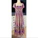 Anthropologie Dresses | Anthropologie Flutter Sleeve Midi Dress S | Color: Pink/Purple | Size: S