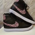 Nike Shoes | Nike Blazer Mid Black Pink Volt Cheetah Shoes Da4674-001 Youth 6 No Box New | Color: Black/Pink | Size: 6bb