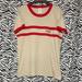 Pink Victoria's Secret Tops | New Pink Women’s Red Trim Short Sleeve Top, Size Large | Color: Cream/Red | Size: L