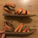 American Eagle Outfitters Shoes | American Eagle Brown Tan Leather Flats Sandals Size 5 | Color: Tan | Size: 5