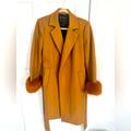 Zara Jackets & Coats | New Zara Wool Blend Coat With Faux Fur Cuffs On Sleeve Size M | Color: Brown/Tan | Size: M