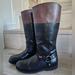 Michael Kors Shoes | Michael Kors Makena Big Girls Black Brown Trim Boots Zipper Tall Wrap Ankle | Color: Black/Brown | Size: 3bb