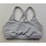 Lululemon Intimates & Sleepwear | Lululemon Women's 10 Gray Stripe Sports Bra Strappy Back Lined Stretch Comfort | Color: Gray | Size: 10