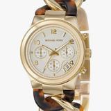 Michael Kors Accessories | Michael Kors Collection Women's Mk4222 Chain Watch Gold/Tortoise Watch | Color: Brown/Gold | Size: Os