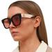 Gucci Accessories | New Gucci Gg0998s 002 Women Square Pink Sunglasses | Color: Pink/White | Size: Os
