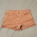 American Eagle Outfitters Shorts | American Eagle Hi-Rise Shortie Denim Jean Shorts Size 14 Pink | Color: Cream/Pink | Size: 14