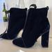Zara Shoes | Navy Blue Suede/Velvety Finish Booties Zara | Color: Blue | Size: 6.5