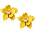 Anthropologie Jewelry | New Zenzii For Anthropologie Yellow Gold Buttercup Flower Stud Post Earrings | Color: Gold/Yellow | Size: Os