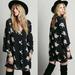 Free People Dresses | Nwt Free People Black Emma Austin Floral Embroidered Boho Swing Mini Dress M | Color: Black/White | Size: M