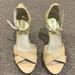 Michael Kors Shoes | Michael Kors Open Toe Sandal Cross Open Toe Wooden Tan Heels Ankle Strap 7.5 | Color: Tan | Size: 7.5