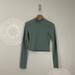 Athleta Tops | Athleta Shanti Mock Neck Long Sleeve Top Minimalistic Grey Size Xs | Color: Gray/Green | Size: Xs