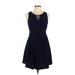 Lush Casual Dress - Mini: Blue Solid Dresses - Women's Size Large