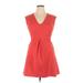 French Connection Casual Dress - Mini V Neck Sleeveless: Red Solid Dresses - Women's Size 10