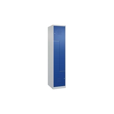 C+P Z-Spind Classic PLUS bodenstehend, 2 Abteile, HxBxT 185x40x50cm, Zylinderschloss, Hellgrau/Enzianblau von PROREGAL Image