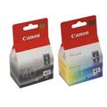 2 Canon Pixma iP2600 Original Printer Ink Cartridges - Black+Tri-Colour- High Capacity