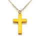 ROBERTS Large Cross Pendant Necklace in 18ct Gold Plated Sterling Silver | 31mm x 18mm (22")