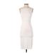 Shein Casual Dress - Bodycon Crew Neck Sleeveless: Ivory Print Dresses - New - Women's Size Small