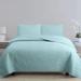 Wrought Studio™ Helprin Microfiber Quilt Set Polyester/Polyfill/Microfiber in Blue | King Quilt + 2 King Shams | Wayfair