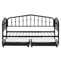 August Grove® Briannah Daybed Metal in Black | 38.6 H x 41.3 W x 78 D in | Wayfair 3053C5961BE3475D969FDFB778577A12