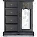 Alcott Hill® Wood Jewelry Box + Drawers Wood/Velvet in Black/Brown | 10.75 H x 9.25 W x 4.75 D in | Wayfair 7EC14324307246D5928DA167923D6B66