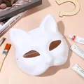 Demi-Masque de Chat Inspiré du Dessin Animé Demi-Visage Peint à la Main Déguisement d'Halloween