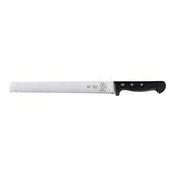 Barfly M23710 10" Wavy Slicer Knife w/ Black Ergonomic Delrin Handle, High-Carbon German Steel