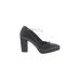 Cos Heels: Pumps Chunky Heel Work Black Solid Shoes - Women's Size 39 - Almond Toe