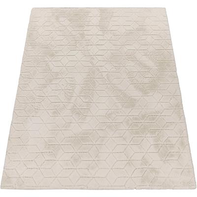 Hochflor-Teppich PACO HOME "Arnheim 745", beige (creme), B:80cm H:26mm L:150cm, Polyester, Teppiche, Uni Farben, modernes geometrisches Design, besonders weich Image