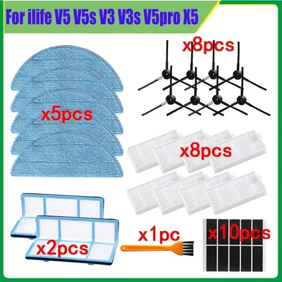 Seiten bürste Primär staub filter Mopp tuch Hepa Filter für ilife v5 v5s v3 v3s v5pro v50 v55 x5 v5s Image