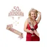 Corona a fascia in oro rosa per le donne di compleanno favolosa 30 40 50 60 70 80th telai + diadema