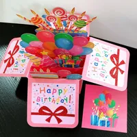 3d Pop-up-Grußkarten Geburtstag Postkarte 3d Box Blumenstrauß Blumen grußkarten danke Freundin