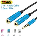 Cavo sdoppiatore audio 2 in 1 da 3,5 mm per jack per computer da 3,5 mm 1 maschio a 2 femmine Microfono Y Splitter Cavo AUX Adattatore splitter per cuffie