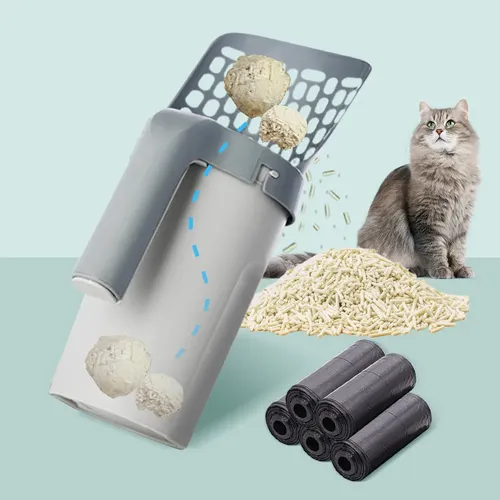 Katzenstreu schaufel Schaufel mit Nachfüll beutel für Haustier filter saubere Toilette Mülls ammler
