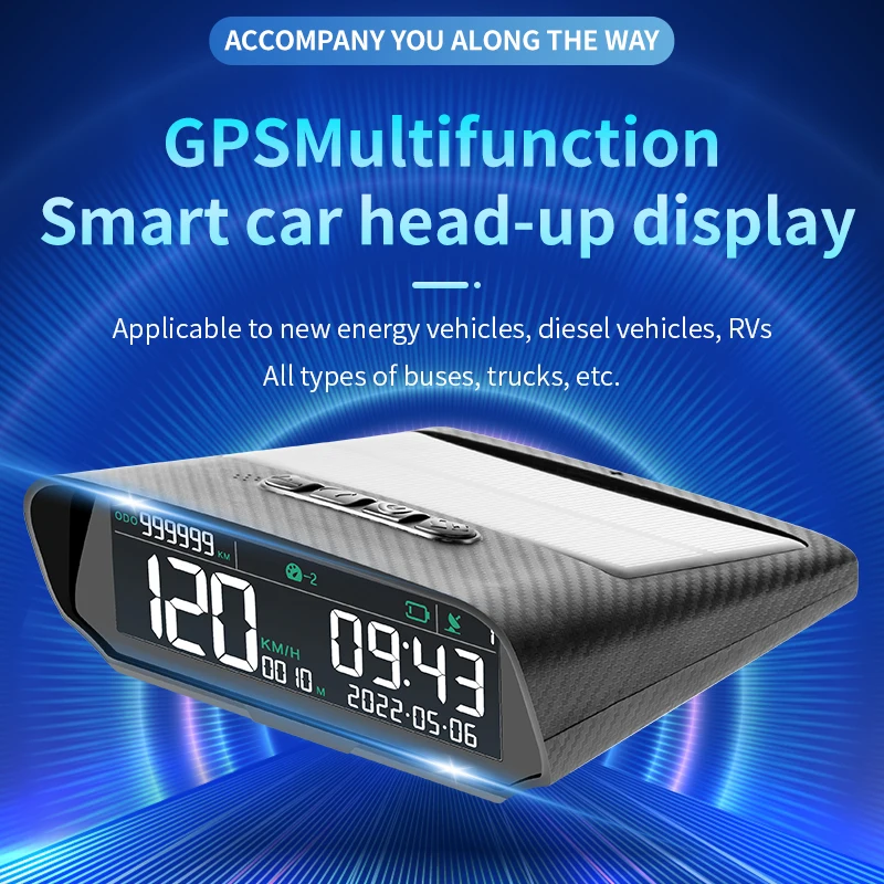 Solar GPS Auto Head-up-Display x100 drahtlose Tachometer Anzeige Geschwindigkeit Satelliten zeit Datum automatisch anpassen Bildschirm Helligkeit Anzeige Image