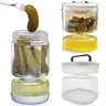 Essiggurke Oliven behälter Glas Essiggurke Saft nass und trocken Separator Lebensmittel behälter