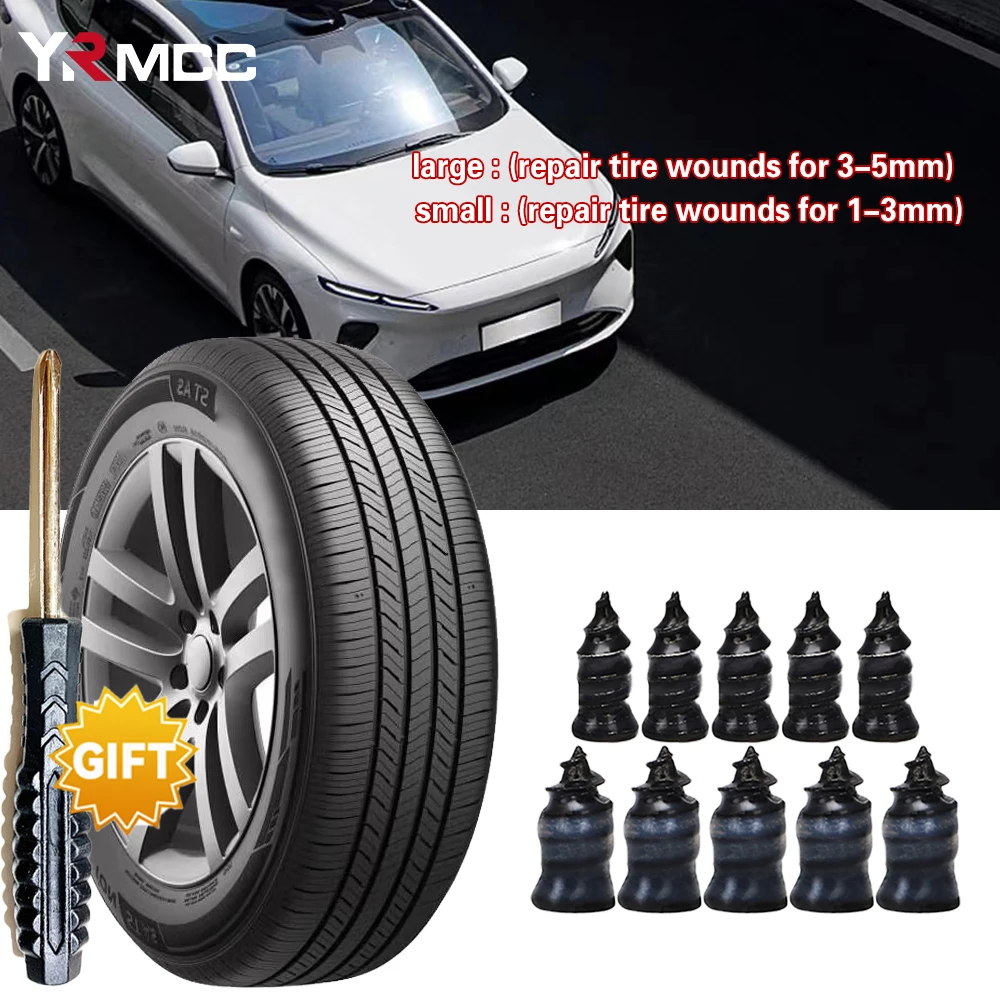 Auto Vakuum Reifen Reparatur Nagel Kit 10/20/30PCS Gummi Vakuum Reifen Punktion Reparatur Nägel Moto Rad Tubeless nägel mit Schraubendreher Image