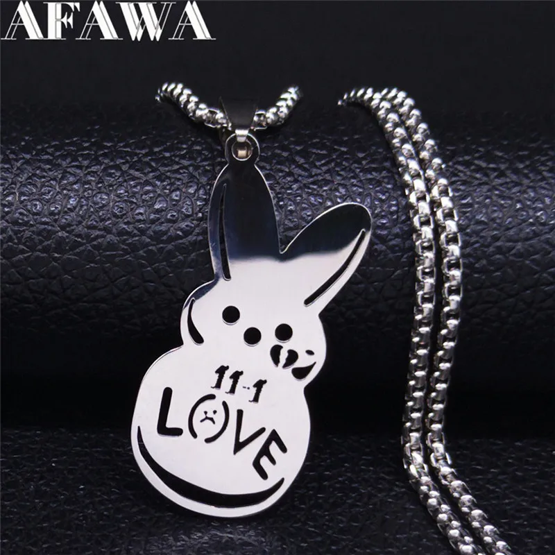 Kpop Lil Peep Love Rabbit Triste per amore Collana con ciondolo Collane in acciaio inossidabile Collare di gioielli Regalo per i fan N4209S01