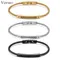 VQYSKO Bracciale twist in filo sottile in acciaio inossidabile Gioielli maschili Regali per la festa del papà per lui Angelo Lisa nero opaco chiuso