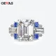 OEVAS 100% 925 Sterling Silber 8*10MM Topas Saphir Rubin Hohe Carbon Diamant Ringe Für Frauen