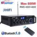 Woopker Amplificatore di potenza BT-298 Pro AMP Bluetooth stereo a 2.0 canali con telecomando Max 800 W per altoparlanti Home Theater Subwoofer