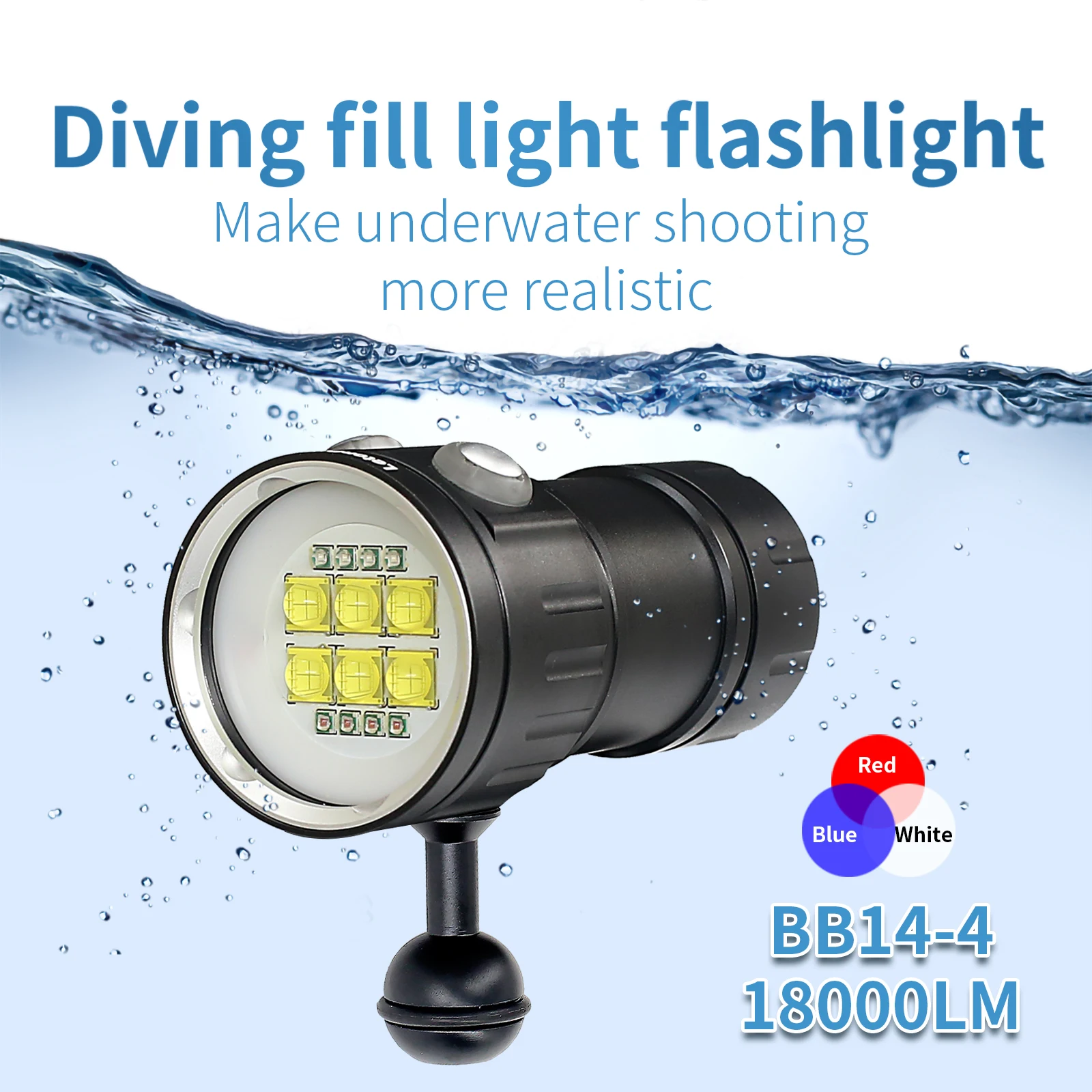 Professionelle Unterwasser 27 LED Fotografie Licht Highlight Lampe 20000 Lumen Tauchen Taschenlampe 100 M Wasserdichte Video Kamera Taschenlampe