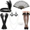 Accessori PESENAR 1920s per donna accessori per Flapper neri accessori per costumi Flapper per