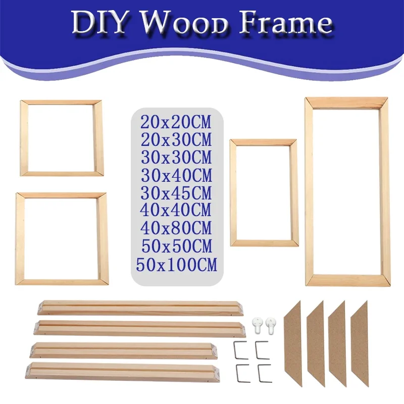 DIY Holzrahmen 30x40 40x80 50x100CM Leinwand Malerei Poster Rahmen Wand Dekoration Foto hängende Bilderrahmen Image