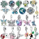 Farbe Emaille Kolibri Flamingo Vogel Schmetterling Blume Perlen Charm Fit Armband Halskette