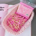 100-100 Stück rosa Doppelkopf Wattes täbchen Sticks weibliche Make-up Entferner Wattes täbchen